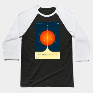 NASA Atomic Clock Mission Orange Baseball T-Shirt